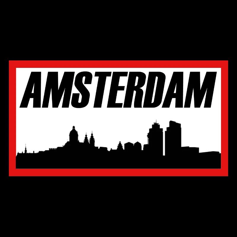 Amsterdam Skyline red Square