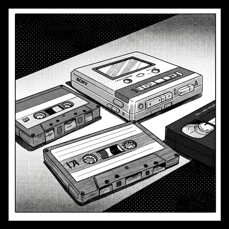 90s cult objects: Comic look for Walkman & Co.