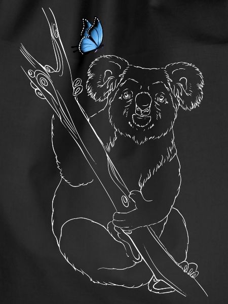 Koala mit Schmetterling