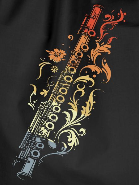 Flute Graphic Retro Style