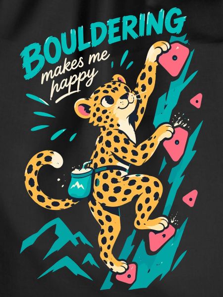 Bouldering Makes Me Happy Leopard Bouldern