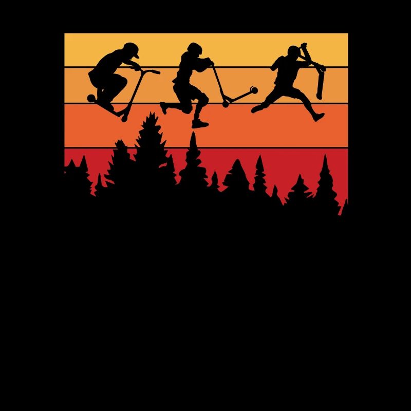 Adventurous scooter silhouette in