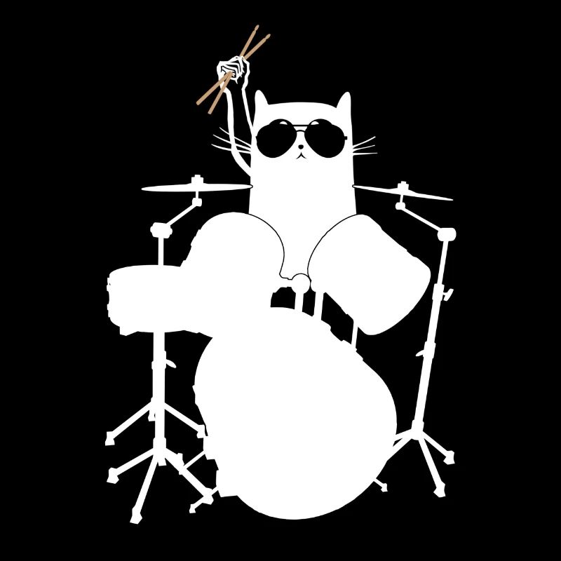Drummer Drums Drumming Cat Schlagzeuger
