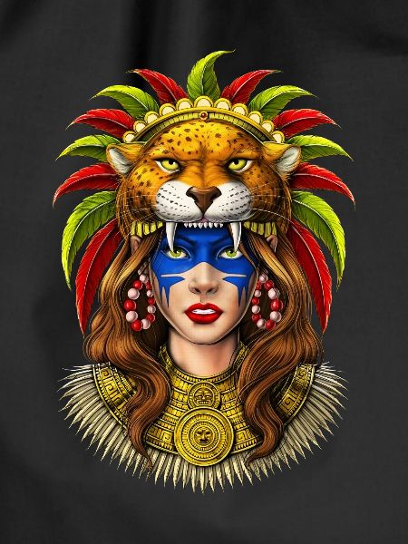 Azteken-Krieger-Jaguar-Kopfschmuck