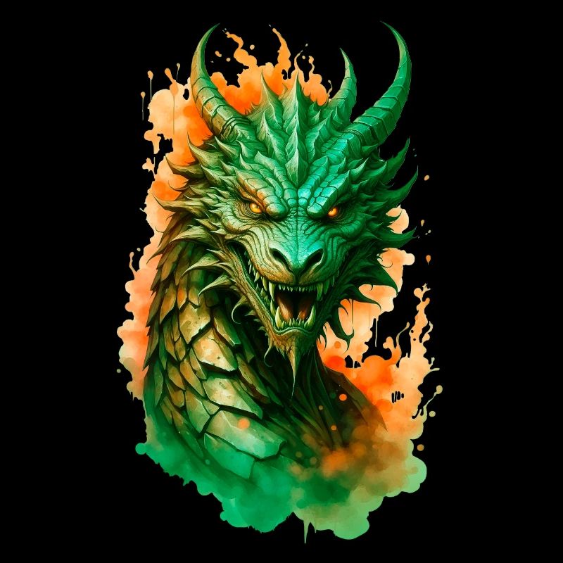 majestic dragon on fire