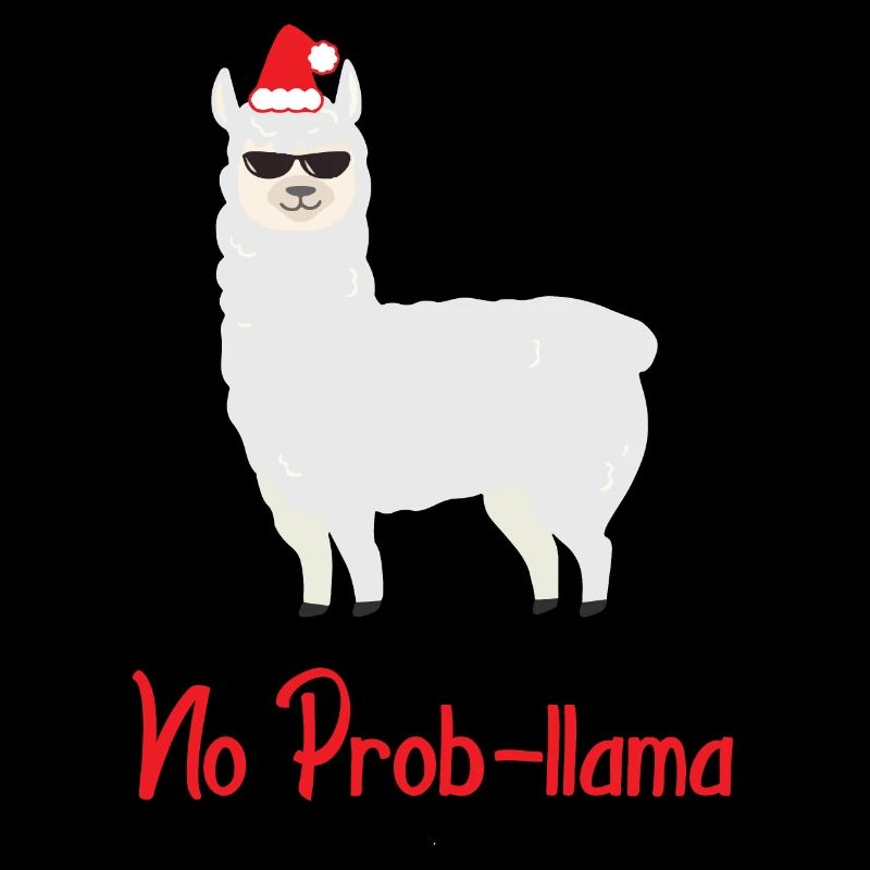 Lama Tier mit coolem No Problama weihnachts Style