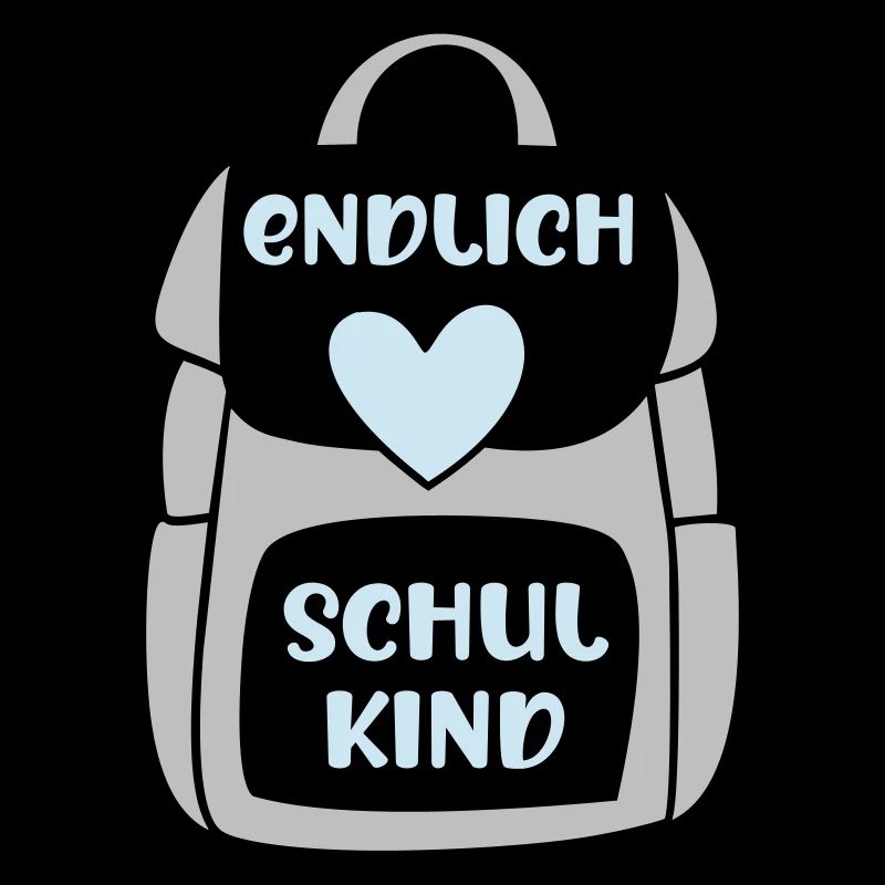 endlich Schulkind blau