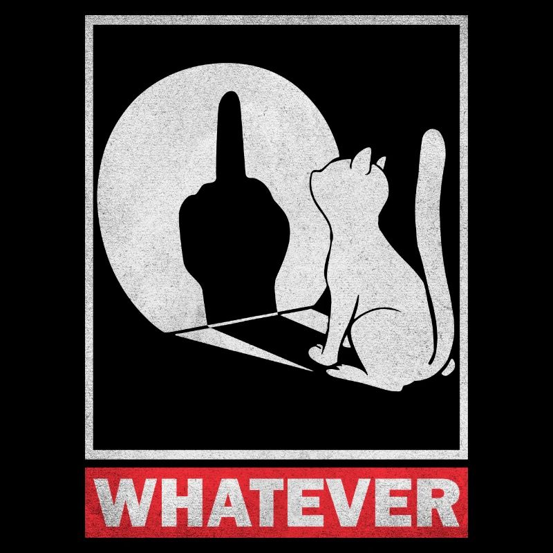Whatever Middle Finger Cats Shadow