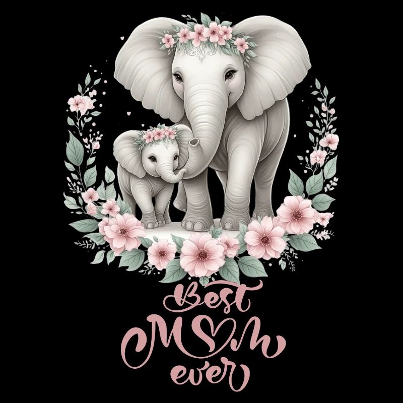 Meilleure maman de tous les temps éléphant Couronne florale maternité