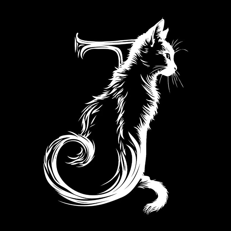 Buchstabe J mit Katze