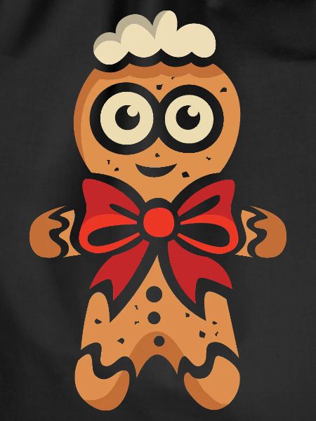 Gingerbread man with red ribbon