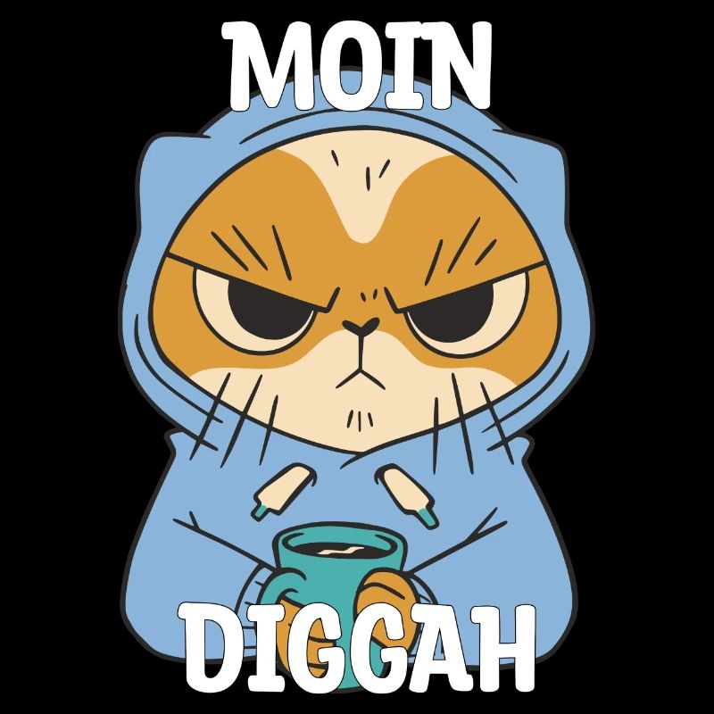Moin Diggah Katze Kaffee Geschenk