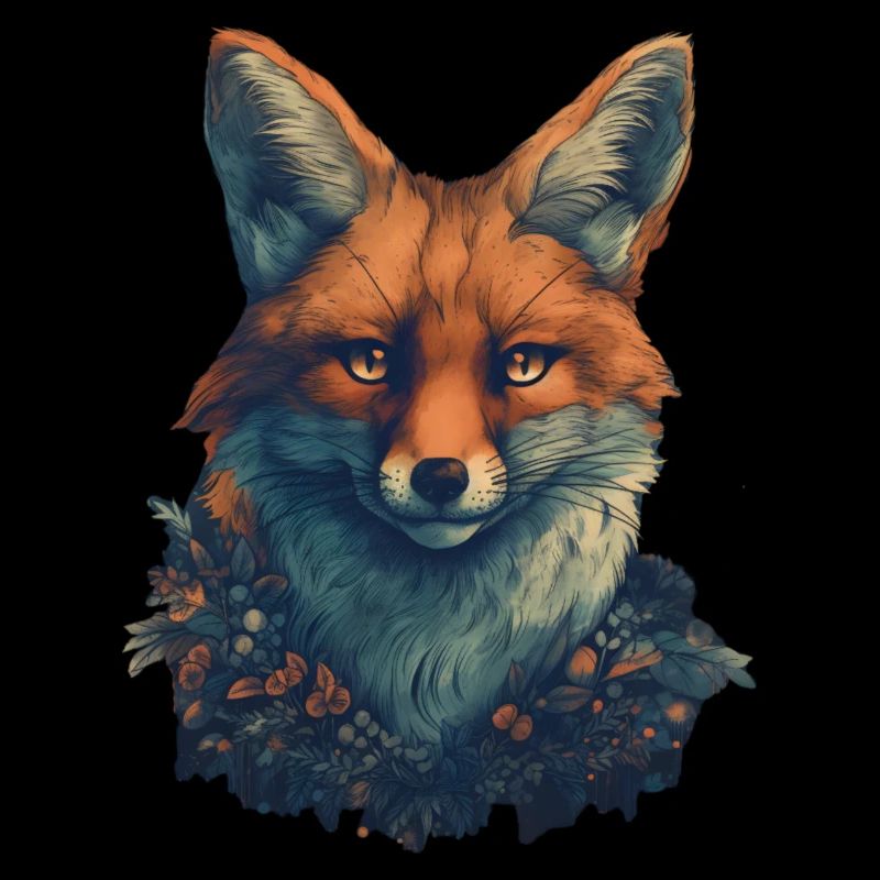 Fuchs mit Blumen