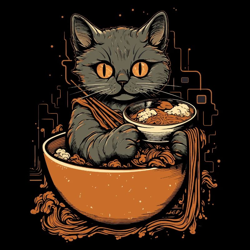 Chaton chaton Chat Japonais Ramen Chat