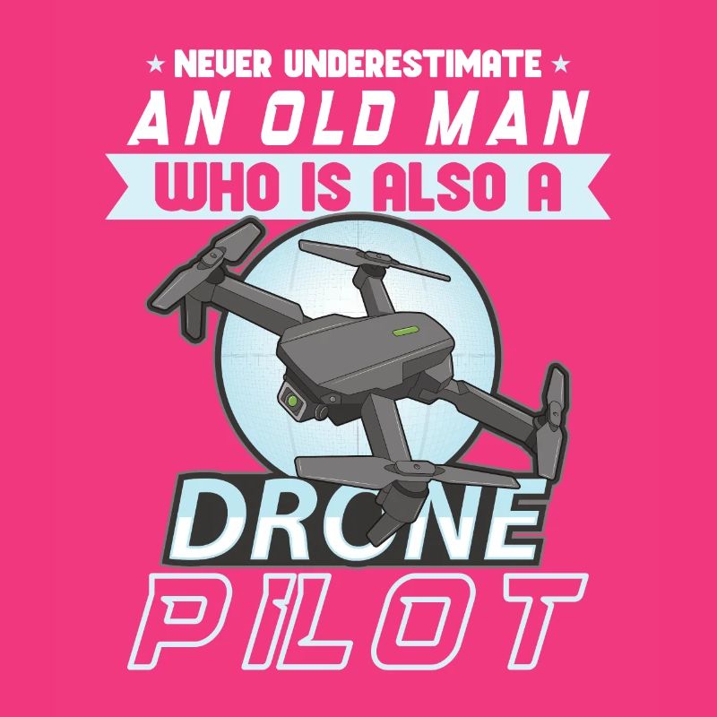 Drohne Pilot Opa Geschenkidee Alter Mann Mit