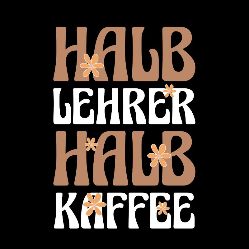 Halb Lehrer Halb Kaffee Shirt Geschenk