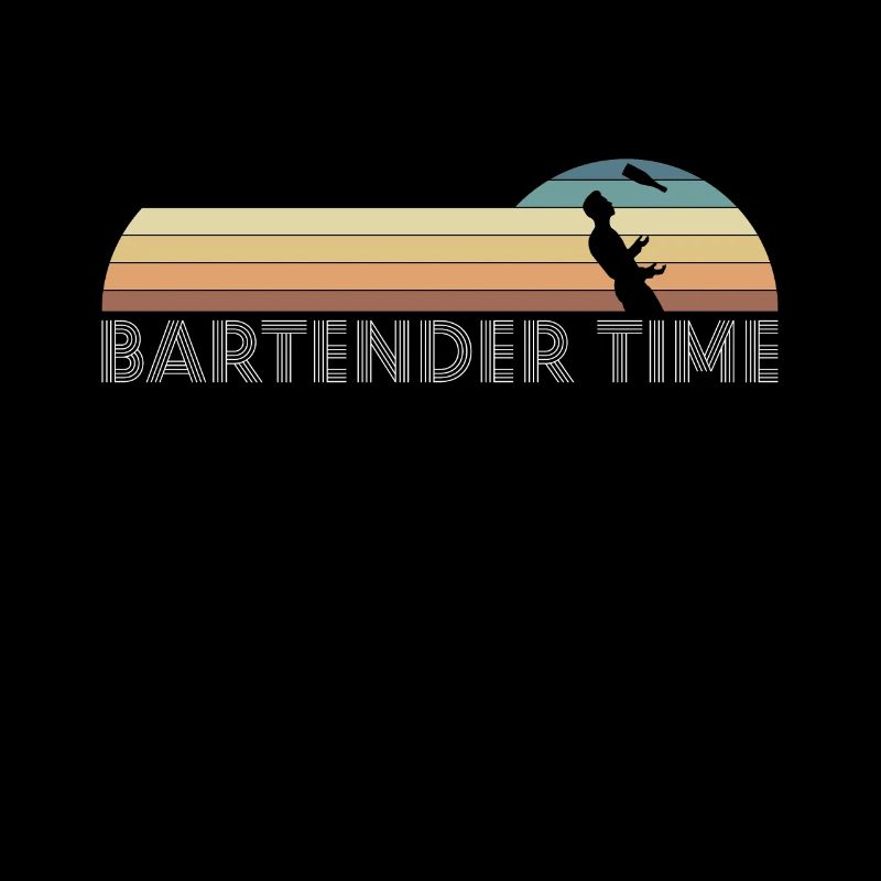 Vintage Retro Bartender Time Barkeeper