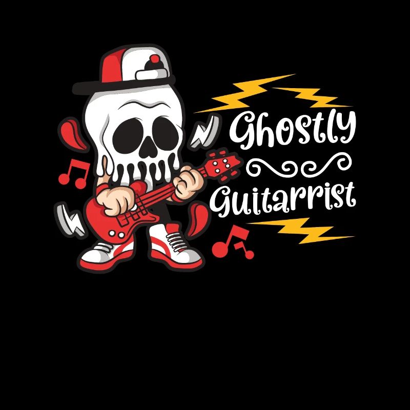 Lustiger Horror Spooky Guitar Gitarrist Ghostly