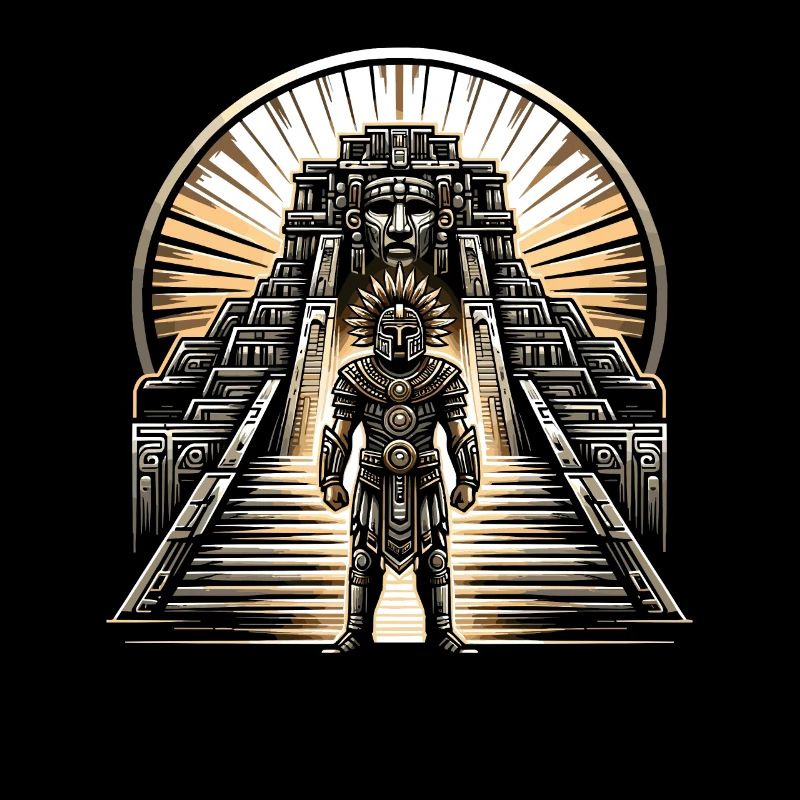 Aztec warrior with traditional