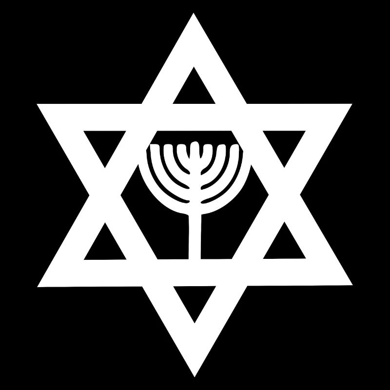 Étoile de david judaïsme menorah blanc