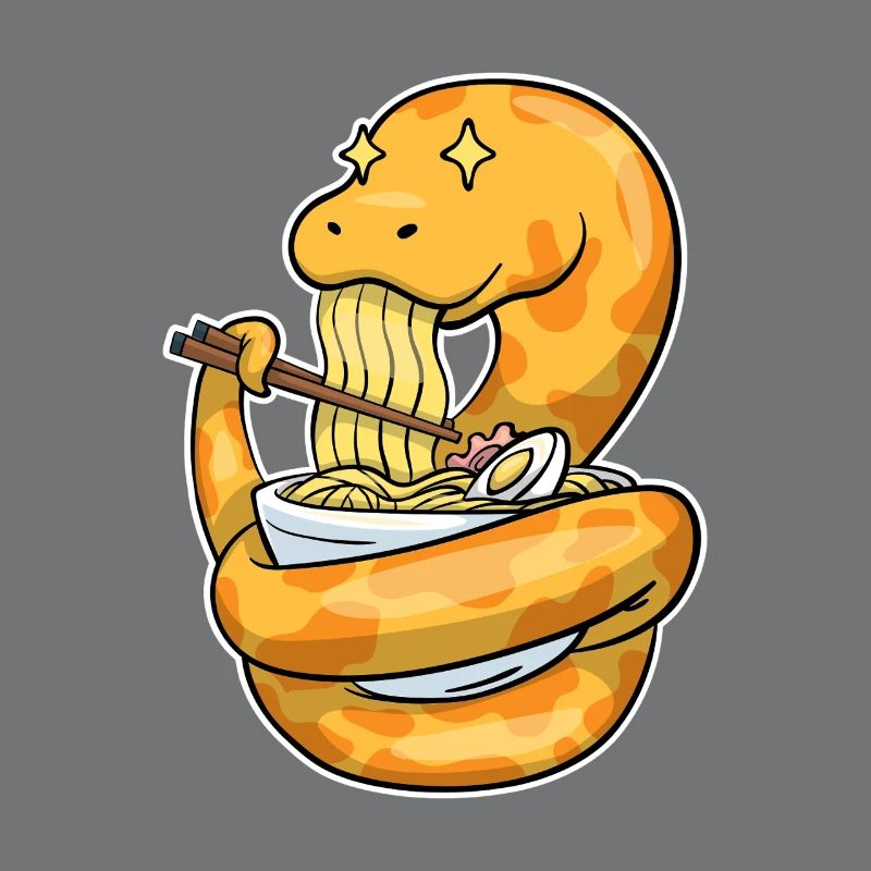King python eating ramen