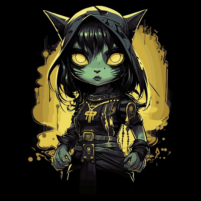 Cute Gothic Warrior Kitten