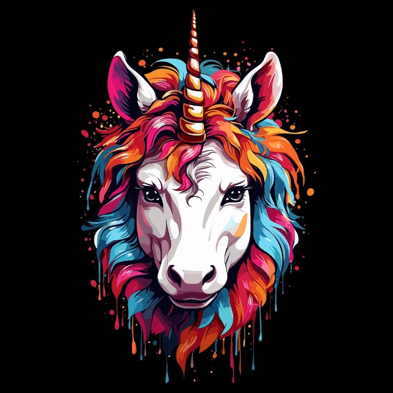 Cheval Licorne coloré