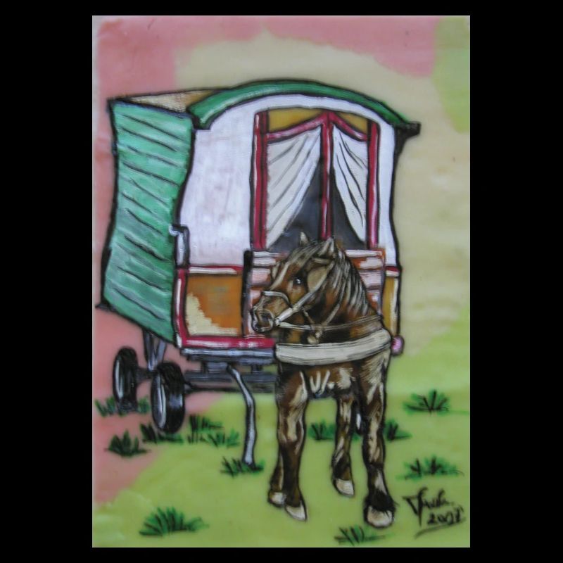 Pferd im Wohnwagen