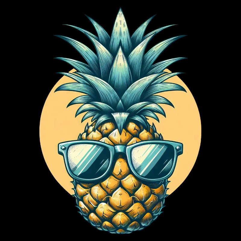 Cool pineapple with sunglasses