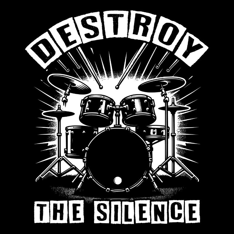Le batteur de batterie du groupe de rock Destroy Silence.