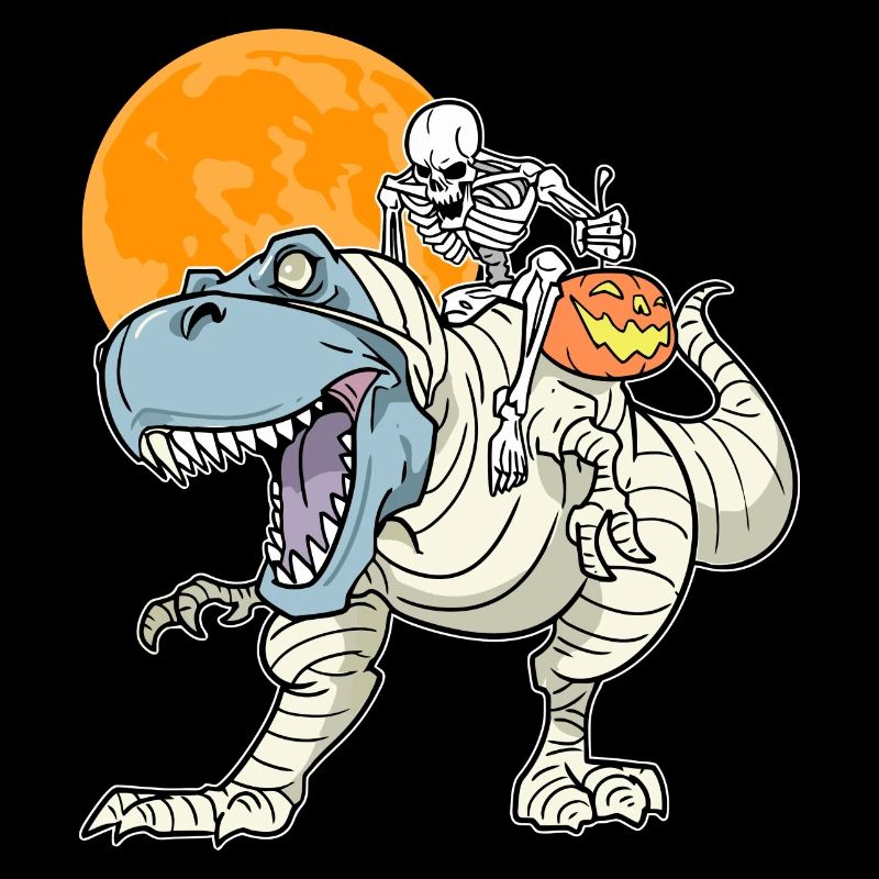 Skeleton Riding Mom Dinosaur