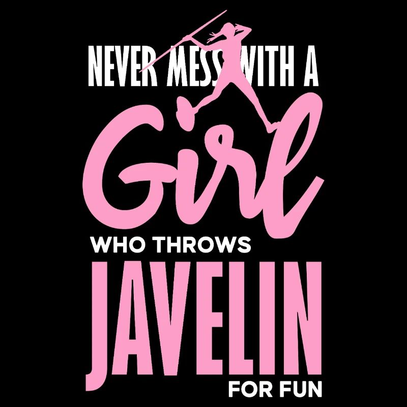 Javelin thrower with fun statement