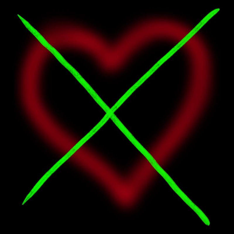 Herz durchgestrichen