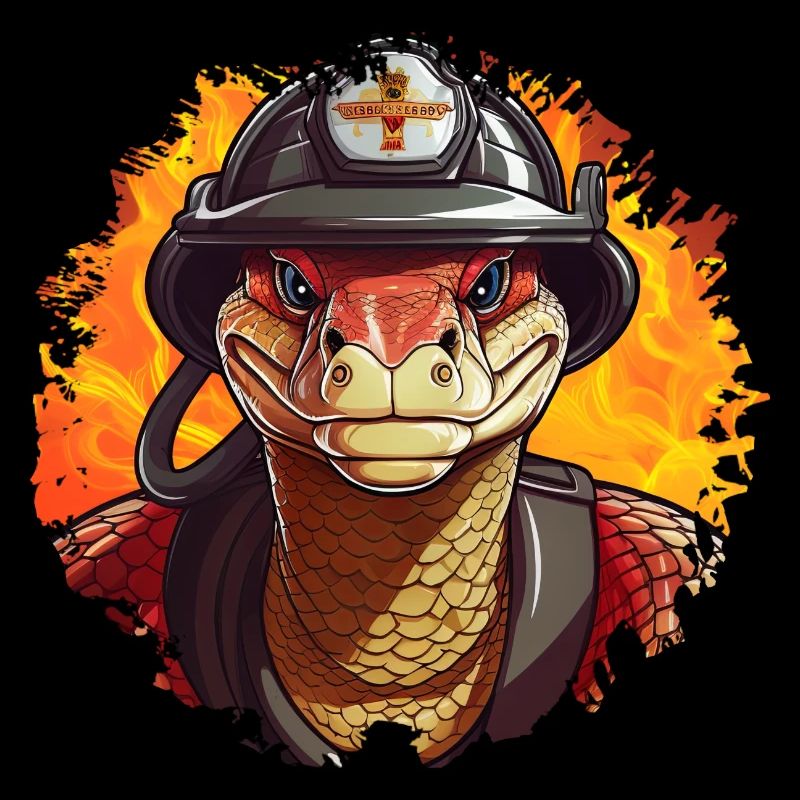 Pythons Feuerwehr / Feuerwehrmann Python