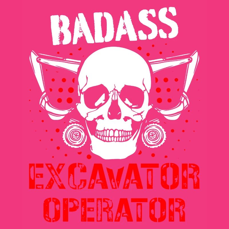 Construction worker excavator skull