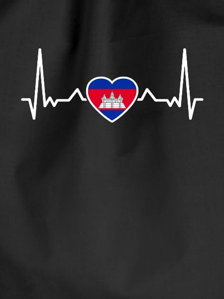 Cambodia heartbeat Cambodian flag