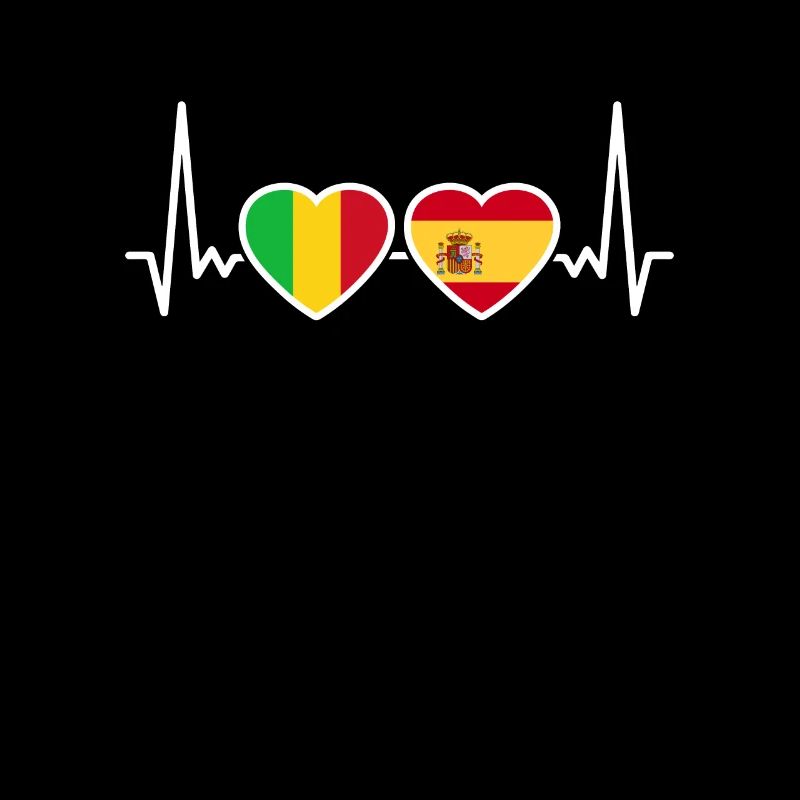 Mali Spanien Herzschlag Flagge Spanisch Malier