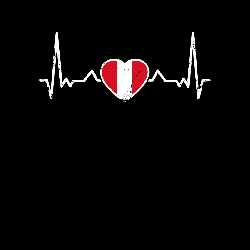 Pérou Vintage Heartbeat drapeau péruvien