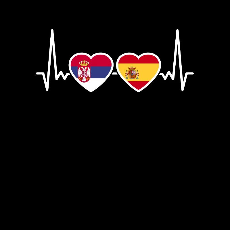 Serbien Spanien Herzschlag Flagge Spanier Serbe