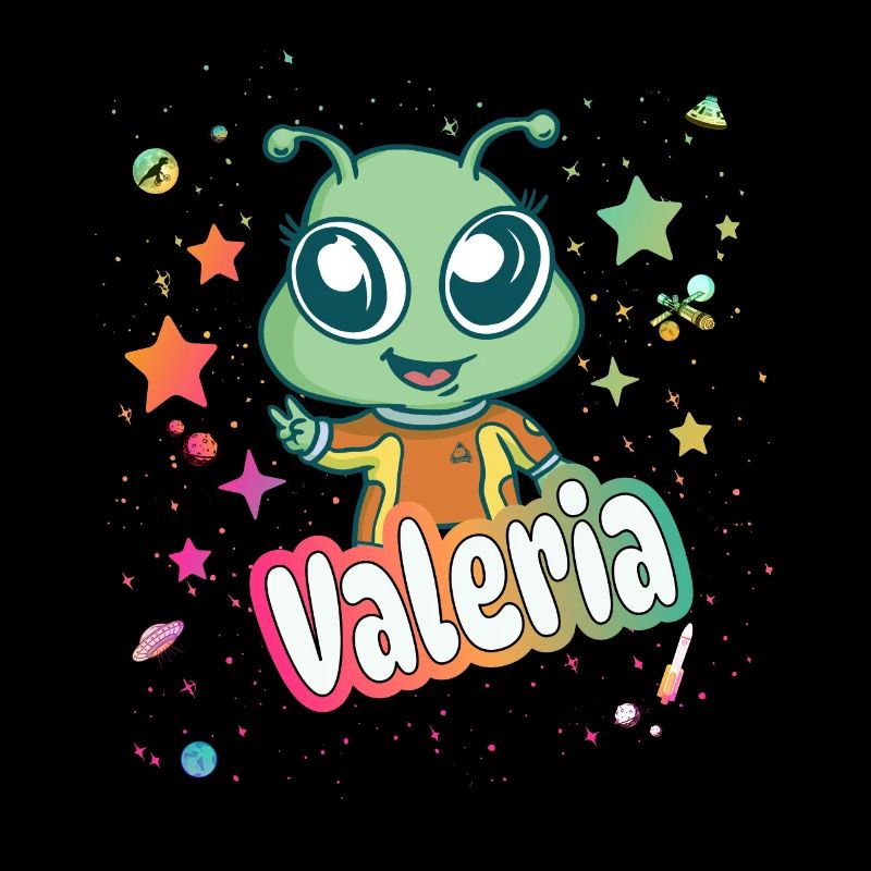 VALERIA - Schöner Mädchen Name mit süßem Alien