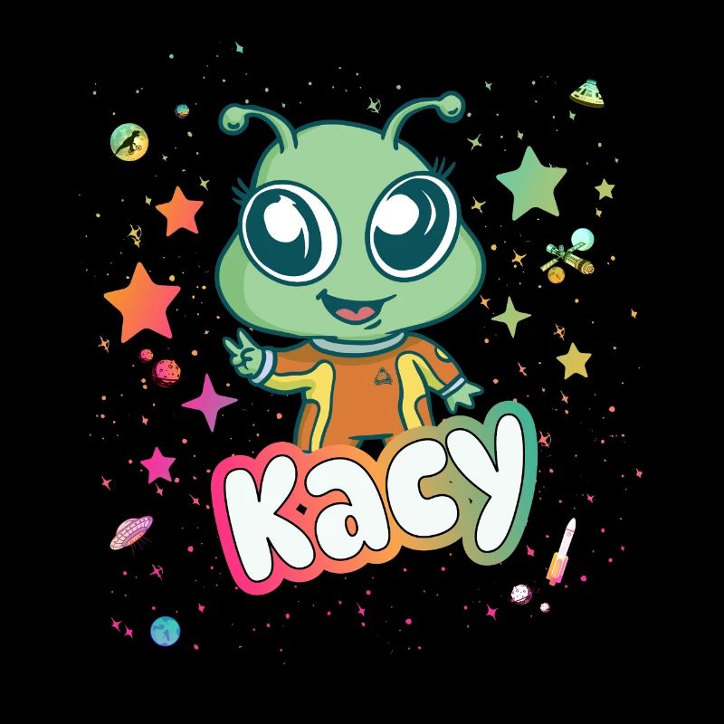 KACY - Schöner Mädchen Name mit süßem Alien