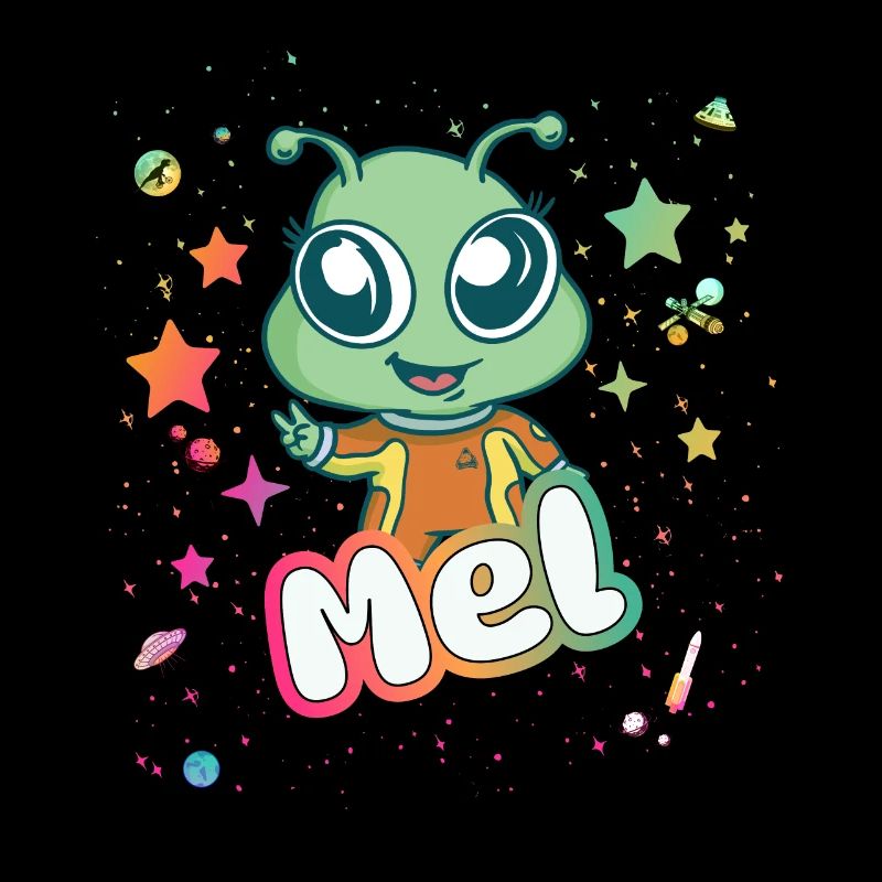 MEL - Schöner Mädchen Name mit süßem Alien