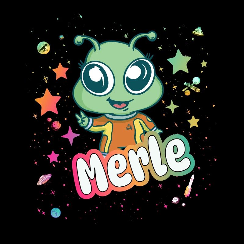 MERLE - Schöner Mädchen Name mit süßem Alien