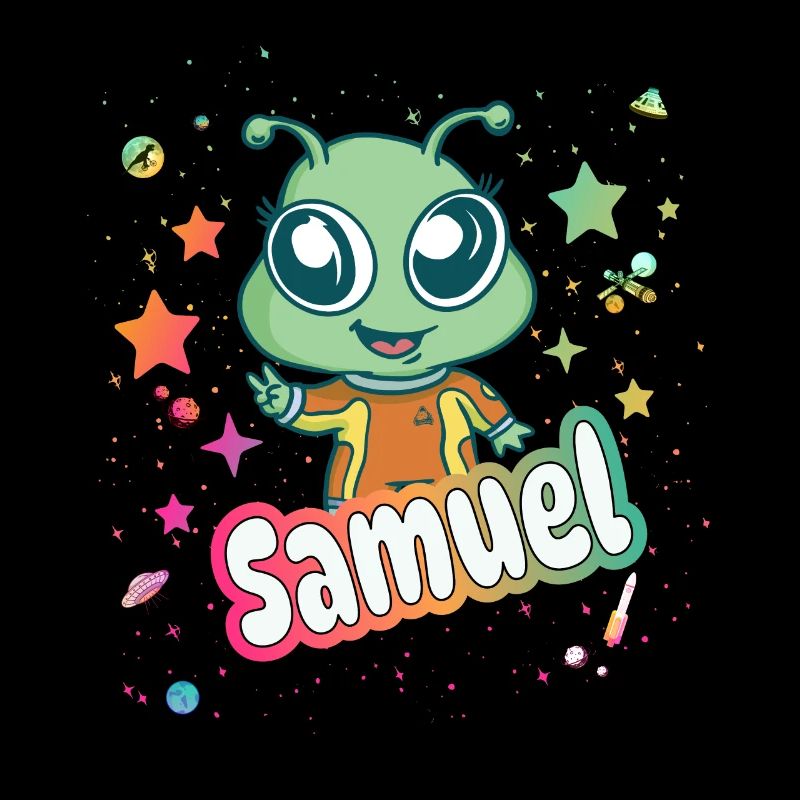 SAMUEL - Schöner Junge Name mit süßem Alien