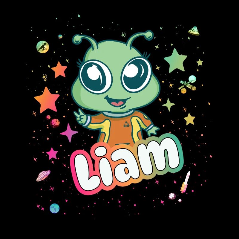LIAM - Beautiful boy name with cute alien