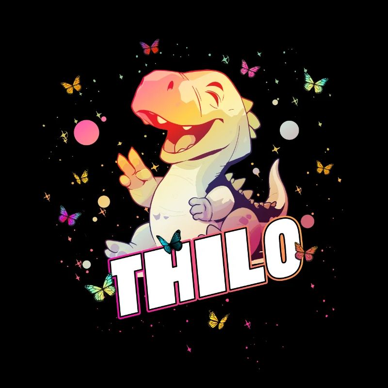 THILO - Beau prénom de garçon avec mignon DINO T-REX