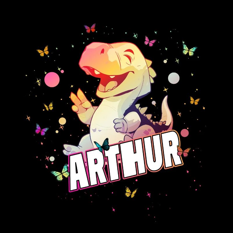 ARTHUR - Schöner Junge Name mit süßem DINO T-REX