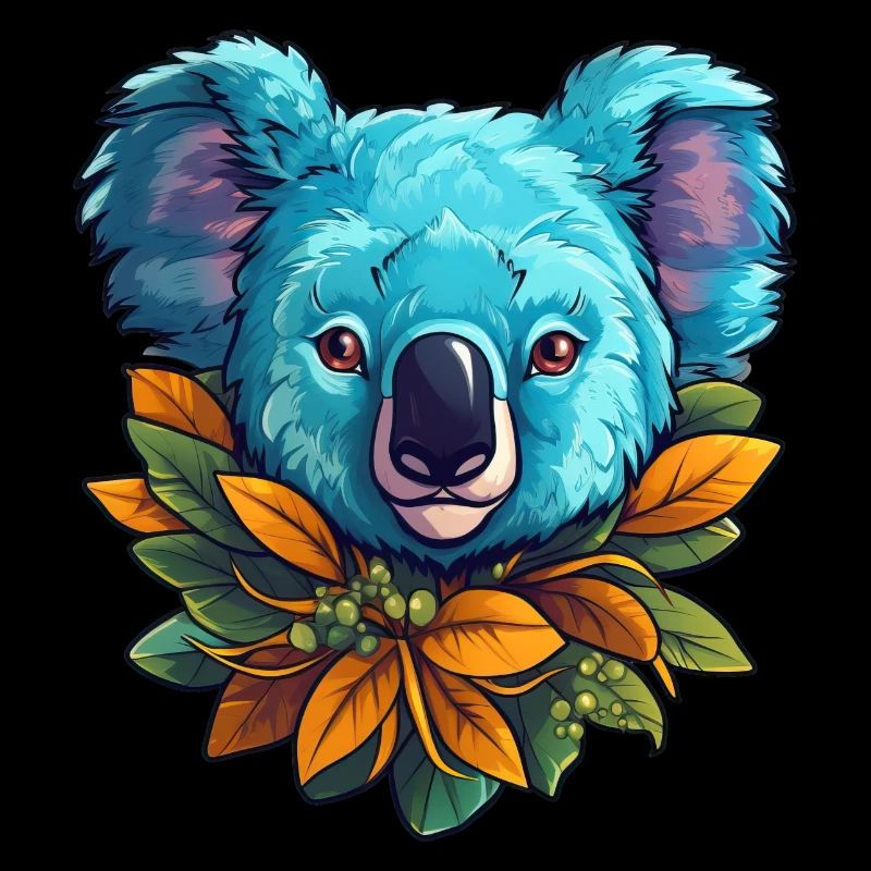 Süßer Koala mit Blättern Tier Australien Koala-Bär