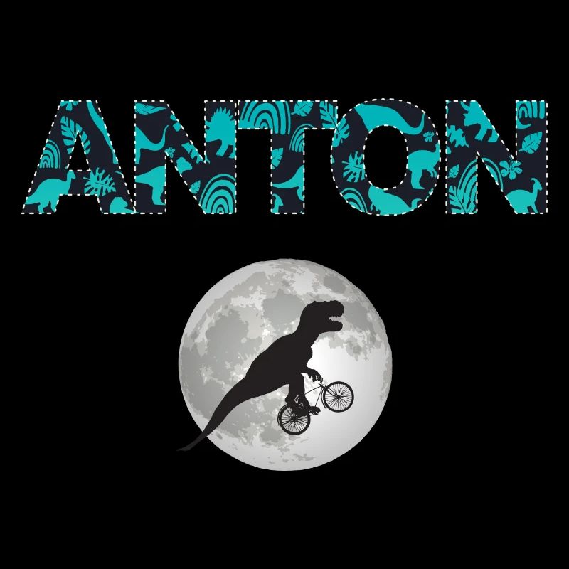 ANTON - Beautiful boy name with dinosaur
