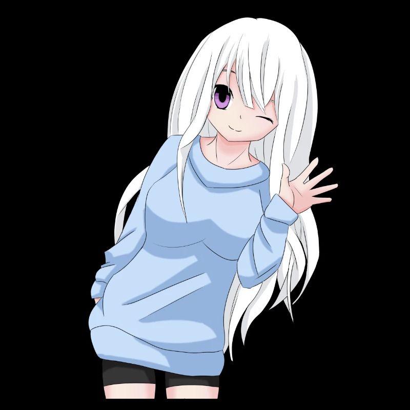 Anime-Mädchen winken